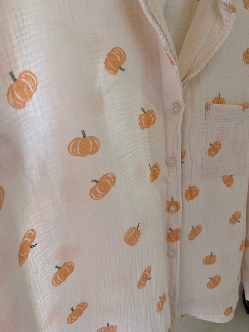 American Eagle Pumpkin Cotton Gauze Pajama Set 100% Cotton Size XL - Picture 6 of 13